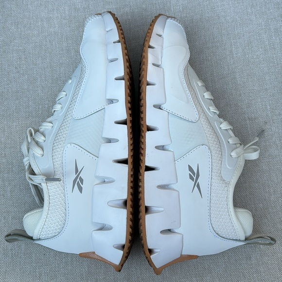 Reebok Ortholite Zig Dynamica Sneaker-Sz 8-Chalk/White Combo-Gum Soles - Picture 10 of 15